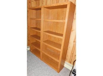 Five Shelf Wooden Bookcase Set - Set Of Two