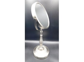 Silver Tone Rotating Vanity Mirror