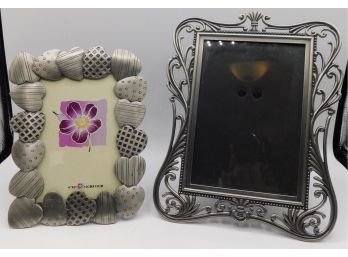 Silver Tone Metallic Picture Frames  - Set Of Two
