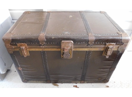 Vintage Leather Everware Storage Trunk