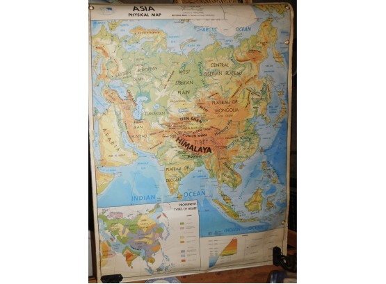 Vintage Macmillan 1970 World Map Of Asia