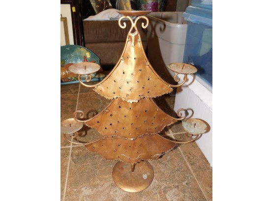 Decorative Wrought Iron Holiday Tree Style 5 Arm Candle Holder
