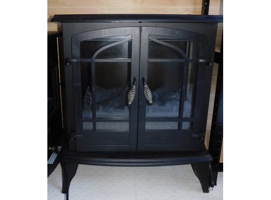 2 Door Electric Fireplace - Remote Not Included