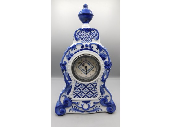 Lovely Bombay Ceramic Hand Painted Battery Operated Mantle Clock - Made In China