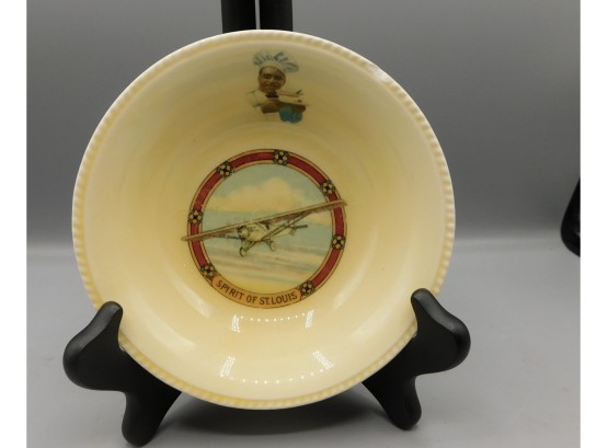 1930's Vintage Cream Of Wheat Advertising Cereal Bowl Spirit Of St. Louis Picture