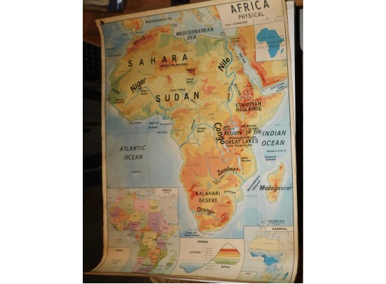 Vintage Macmillan 1962 World Map Of Africa
