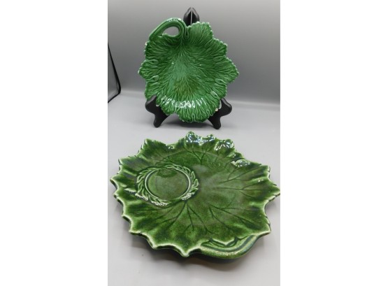 Decorative Woodfeild Ceramic Leaf Style Plates - 7 Total