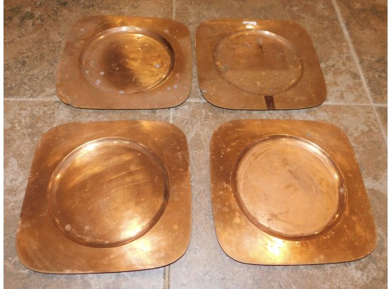 Lot Of Copper Serving Chargers - Made In Mexico