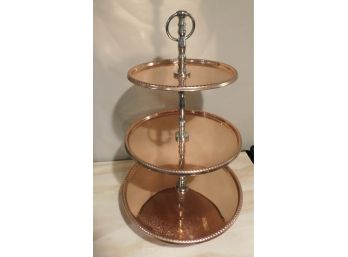 Decorative 3-tier Metal Appetizer Stand