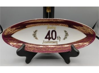 Vintage Norcrest Fine China 40th Anniversary Decorative Dish #b-484