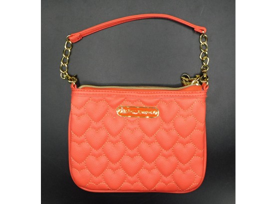 Betsey Johnson - Coral With Heart Pattern Hand Bag