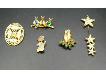 Lot Of Assorted Broaches And Pins (7)