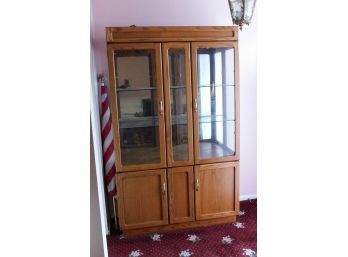Solid Wooden China Cabinet With Built In Light
