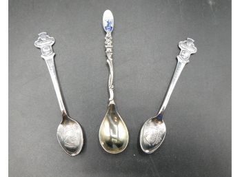 Decorative Silver Plated Teaspoons - Lot Of 3