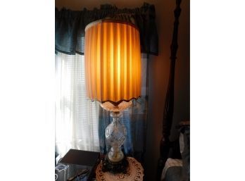 Stylish Cristal D'Albret Crystal Table Lamp With Metal Base