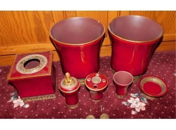 Stylish Red 6 Piece Bathroom Set