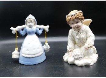 Avon 'mother's Day 1986' And Ceramic Angel Figurines - Pair Of 2