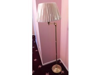 Underwriters Laboratories - Vintage Brass Floor Lamp With New Shade