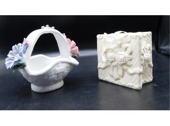 Pair Of Small Ceramic Trinket Holders