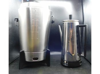 Large 30 Cup Stainless Steel And Vintage Presto Coffee Urns - Pair Of 2