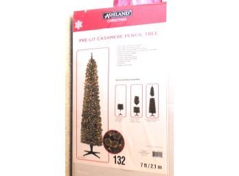 Ashland - 7' Pre Lit Cashmere Pencil Christmas Tree - In Box