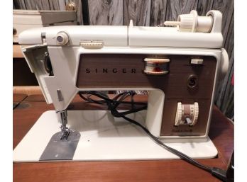 Singer Sewing Machine #AS647129 In Sewing Table Cabinet