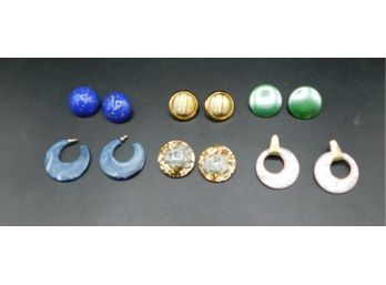 Lot Of Colorful Vintage Earrings - 6 Pairs