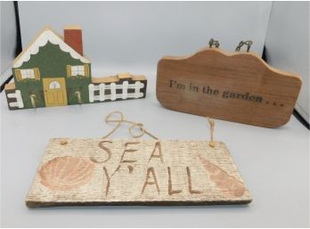 Assorted Lot Of Decorative Wall Decor Signs - 3 Total
