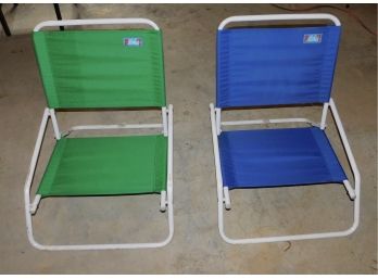 Pair Of Aloha Portable Foldable Beach Chairs