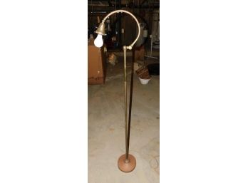 Vintage Arched Brass Floor Lamp - No Shade