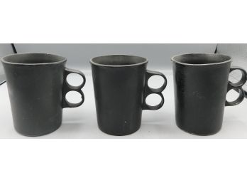 Lot Of Bennington Pottery Hand-crafted Coffee Mugs - 3 Total