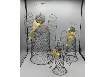 Decorative Set Of Wire Mesh Angel Decor - 3 Total