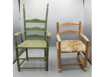 Pair Of Mini Wood Chair Decor