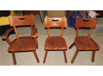 Vintage Solid Wood Cushman Colonial Creations Dining Chairs - 4 Total