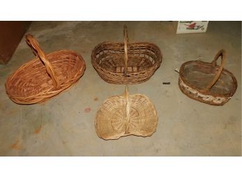 Assorted Lot Of Wicker Baskets - 4 Total