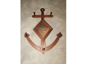 Solid Wood Anchor Style Coat Rack Wall Decor