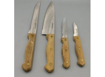 Lot Of Farberware Wood Handled Knives
