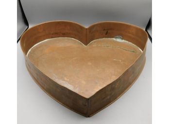 Vintage Solid Copper Heart Shaped Bowl
