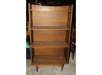 Unique Mid Century Modern Footed Four Shelf Bookcase