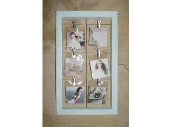 Decorative Clothes Pin Style Wood Picture Frame
