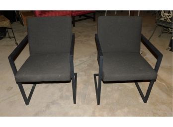 Pair Of Room And Board Metal Frame Office Chairs