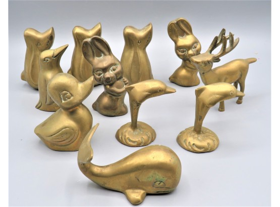 Leonard Solid Brass Assorted Animal Figurines - 11 Items
