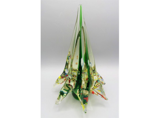 Colored Glass Christmas Tree Figurine