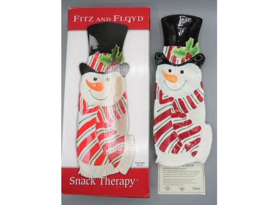 Fitz & Floyd Snack Therapy Snowman Server - In Original Box