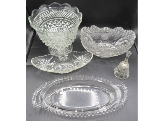 Assorted Lot Of Cut Glass - 5 Pieces