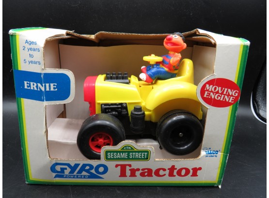 1989 Children's Television Workshop Sesame Street Gyro Powered Ernie On Tractor - New In Box