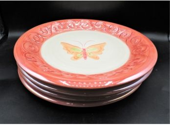 Atico Butterfly Design Plates - Set Of 4