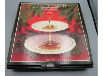 Pfaltzgraff Christmas Heritage 2-tier Serving Tray - New In Box