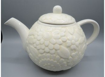 Hallmark 'flowers' Ceramic White Teapot With Floral Pattern