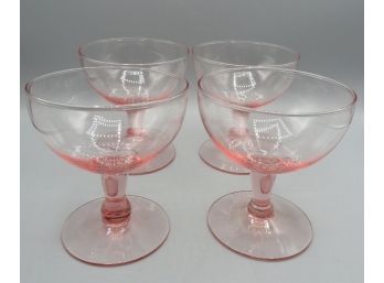 Stemmed Pink Tinted Glasses - Set Of 4